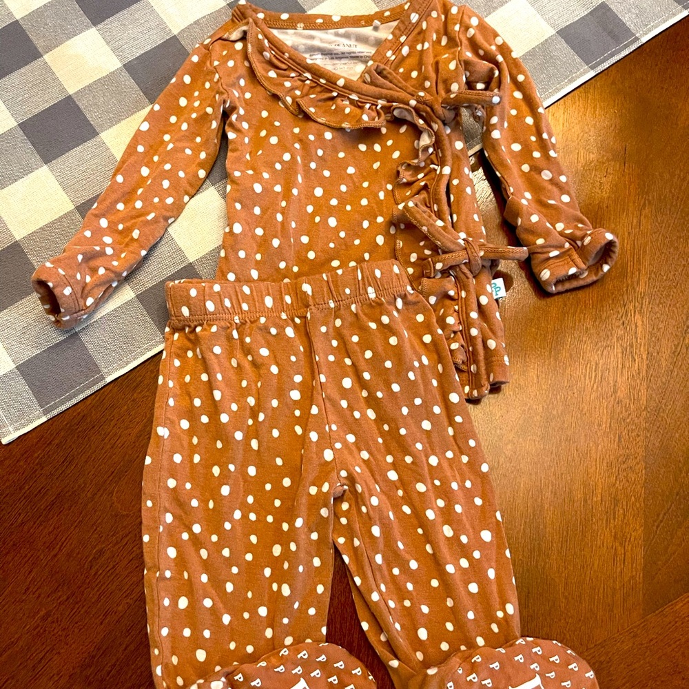 Posh Peanut Tie-front Kimono set